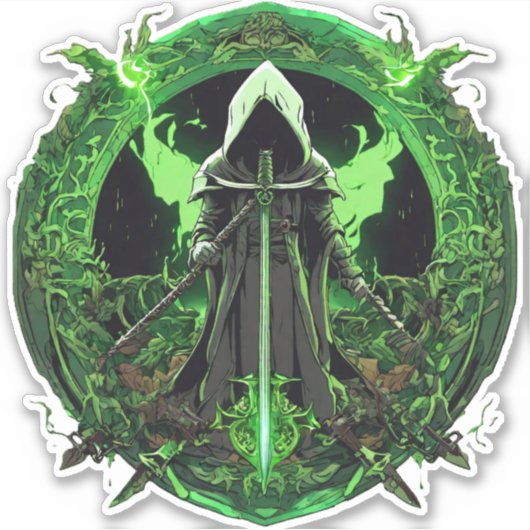 Sticker Emblème de faucheuse en vert6 (Devant)