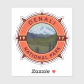 Sticker Emblème de la boussole rétro du parc national de D (Feuille)