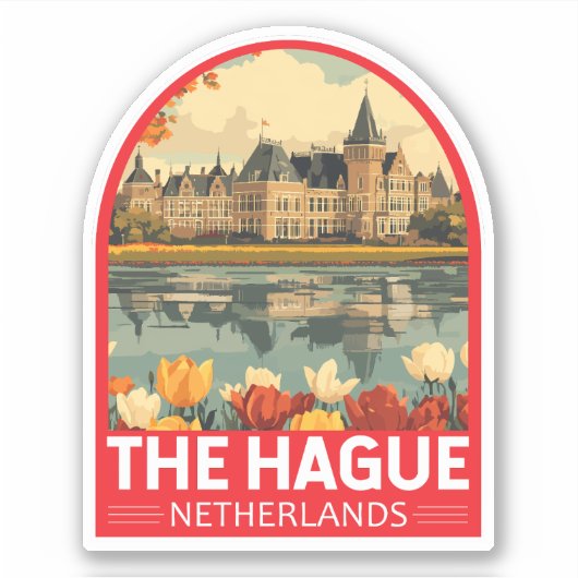 Sticker Emblème de La Haye Pays-Bas Travel Art (Devant)