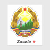Sticker emblème de la République populaire de Roumanie (19 (Feuille)