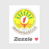 Sticker Emblème de Madagascar avec détail du drapeau (Feuille)