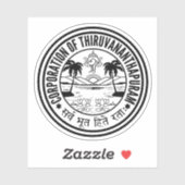 Sticker Emblème de Thiruvananthapuram, Inde (Feuille)