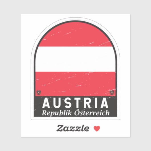 Sticker Emblème Drapeau Autriche Vintage (Feuille)