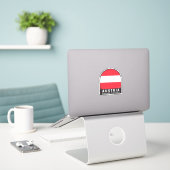Sticker Emblème Drapeau Autriche Vintage (Ordinateur portable sur le bureau)