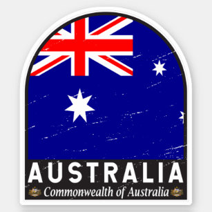 Sticker Emblème du drapeau australien Vintage