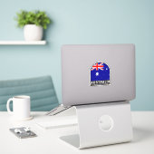 Sticker Emblème du drapeau australien Vintage (Ordinateur portable sur le bureau)