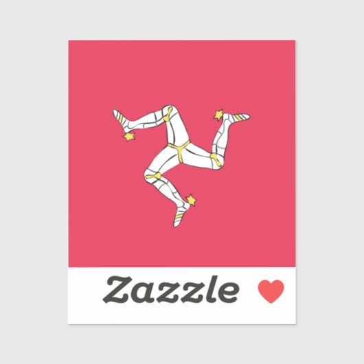 Sticker Emblème du drapeau de l'île de Man (Feuille)