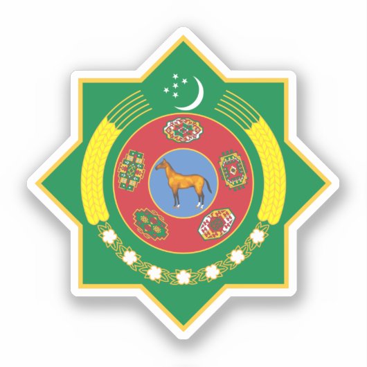 Sticker Emblème du Turkménistan (Recto)