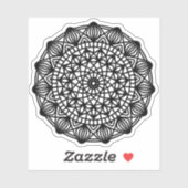 Sticker Emblème Mandala Noir Rond (Feuille)