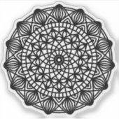 Sticker Emblème Mandala Noir Rond (Devant)
