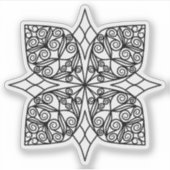 Sticker Emblème Mandala Noir Trèfle (Devant)