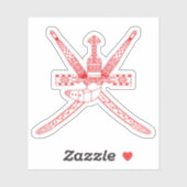 Sticker emblème national d'Oman (Feuille)