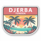 Sticker Emblème rétro de Djerba Tunisie (Devant)