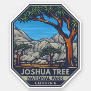 Sticker Emblème rétro du parc national de Joshua Tree