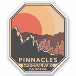 Sticker Emblème rétro minimal du parc national Pinnacles