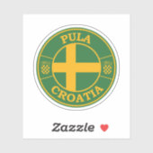 Sticker Emblème rond du cercle de Pula Croatie (Feuille)