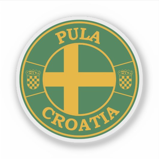 Sticker Emblème rond du cercle de Pula Croatie (Devant)