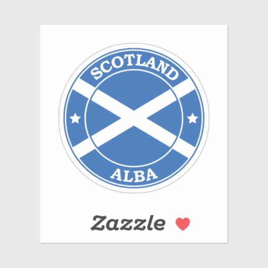 Sticker Emblème rond du drapeau écossais (Feuille)