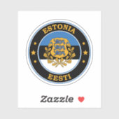 Sticker Emblème rond du drapeau estonien (Feuille)
