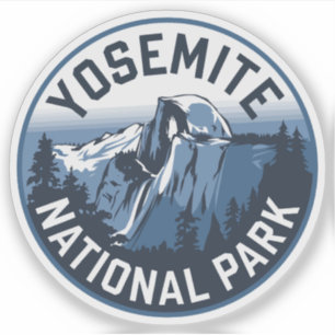 Sticker Emblème rond Yosemite demi-dôme