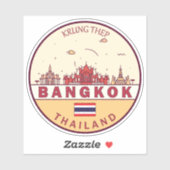 Sticker Emblème Skyline de Bangkok Thaïlande (Feuille)