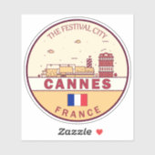 Sticker Emblème Skyline de Cannes France (Feuille)