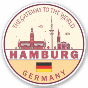 Sticker Emblème Skyline de Hambourg Allemagne