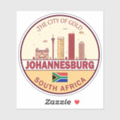 Sticker Emblème Skyline de Johannesburg Afrique du Sud (Feuille)