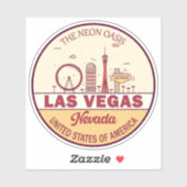 Sticker Emblème Skyline de Las Vegas Nevada City (Feuille)