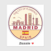 Sticker Emblème Skyline de Madrid Espagne (Feuille)