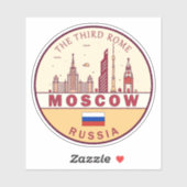 Sticker Emblème Skyline de Moscou Russie (Feuille)