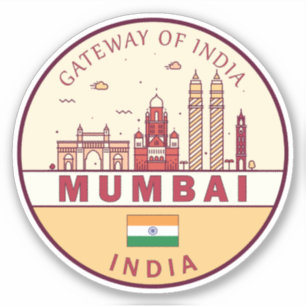 Sticker Emblème Skyline de Mumbai India