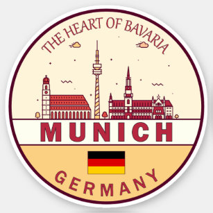 Sticker Emblème Skyline de Munich Allemagne
