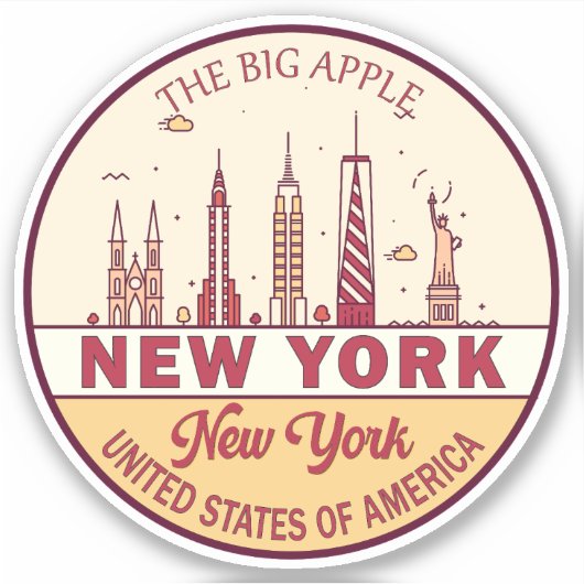 Sticker Emblème Skyline de New York (Devant)