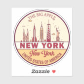 Sticker Emblème Skyline de New York (Feuille)