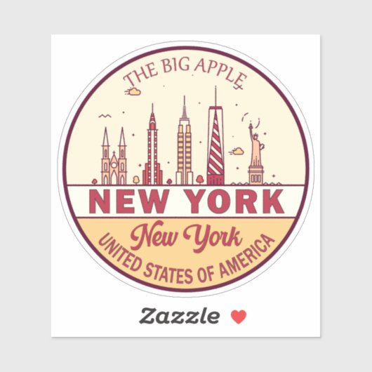 Sticker Emblème Skyline de New York (Feuille)