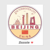 Sticker Emblème Skyline de Pékin Chine (Feuille)