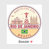 Sticker Emblème Skyline de Rio de Janeiro (Feuille)