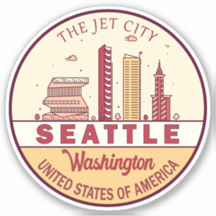 Sticker Emblème Skyline de Seattle Washington City