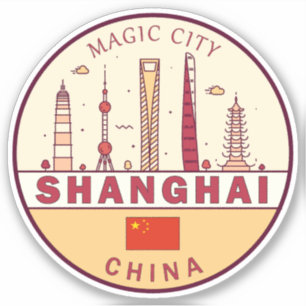 Sticker Emblème Skyline de Shanghai Chine