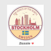 Sticker Emblème Skyline de Stockholm Suède (Feuille)
