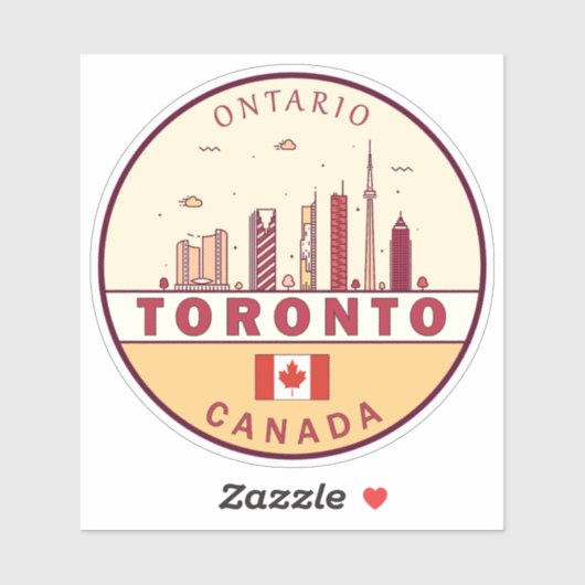 Sticker Emblème Skyline de Toronto Canada (Feuille)