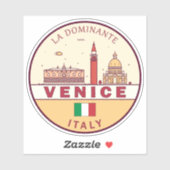 Sticker Emblème Skyline de Venise Italie (Feuille)
