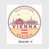 Sticker Emblème Skyline de Vienne Autriche (Feuille)