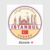 Sticker Emblème Skyline Istanbul Turquie (Feuille)