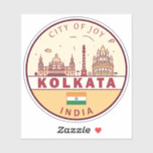 Sticker Emblème Skyline Kolkata India City (Feuille)