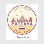 Sticker Emblème Skyline Pattaya Thaïlande City (Feuille)