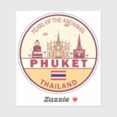 Sticker Emblème Skyline Phuket Thaïlande City (Feuille)