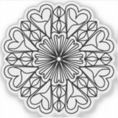 Sticker Emblèmes de cœurs de mandala noir (Devant)