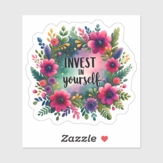 Sticker Embrace Growth With Floral Art (Feuille)